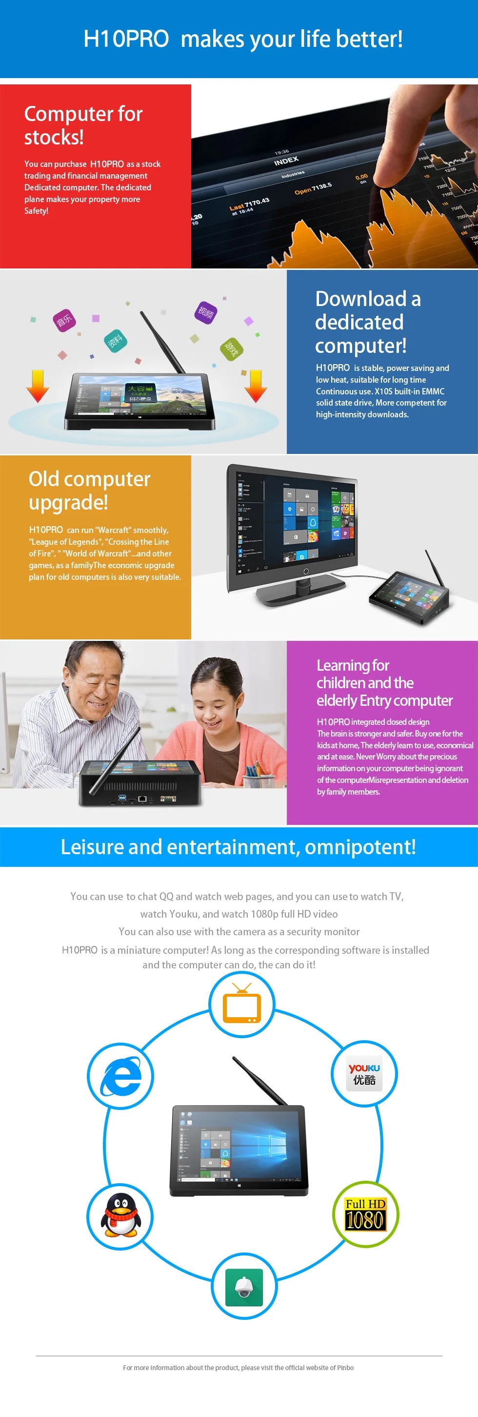 20256 Pipo H10 PRO 10.1 Inch IPS Touch Screen MINI PC Win11 Win10 OS Intel N100 Quad Core Tablet PC BT WIFI RJ45 USB 3.0 POE HD