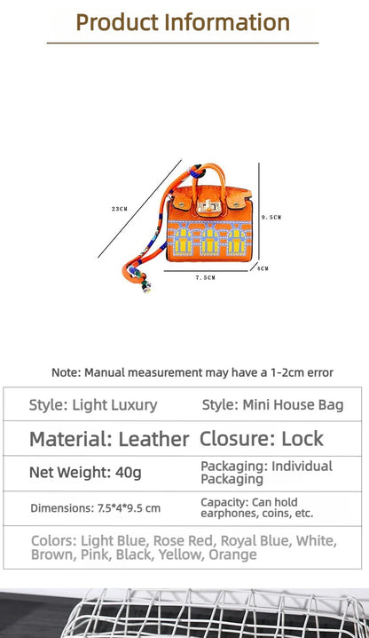 2026 New Mini House Small Bag, Handheld, Portable, Hand Rope, Bluetooth Earphone Bag, Zero Wallet, Multi Functional Small Bag