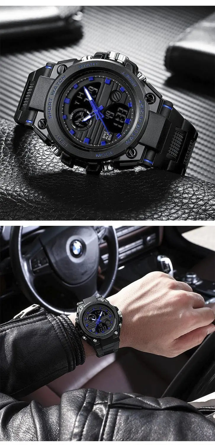New electronic watch with night light dual display multifunctional watch for boys, students, teenagers, outdoor sports trend