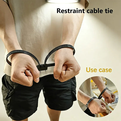 2/20PCS 27.5" Heavy Duty Police Plastic Handcuffs – Flexible Self-Locking Double-Head Nylon Cable Zip Ties
