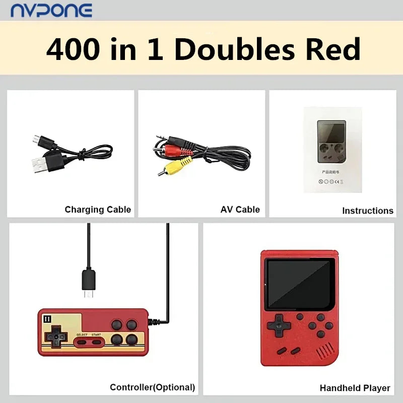 Built-in 400 FC Games with Portable Case 3.0 Inch LCD Screen Video Game Player Kids Boys Gift for Retro Handheld Game Console