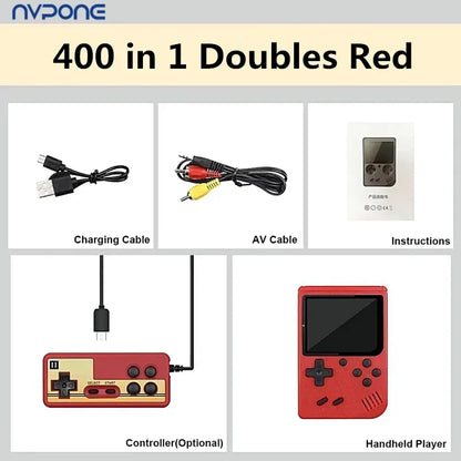 Built-in 400 FC Games with Portable Case 3.0 Inch LCD Screen Video Game Player Kids Boys Gift for Retro Handheld Game Console