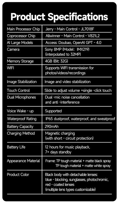 Xiaomi 8K Camera AI Glasses Smart Translation Color-Changing Waterproof Glasses Video Recording Photo Call Smart Sunglasses