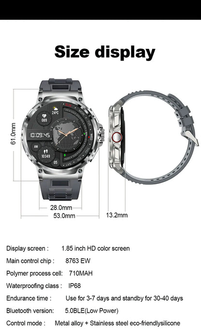 New 1.85-inch Ultra HD SmartWatch GPS Track Bluetooth Call 710 Mah Large Battery Sports Fitness smartwatch 2026 clock Gift Hot