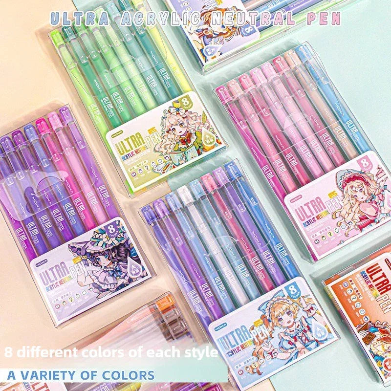 150/6 Colors Acrylic Gel Pen Student Diary Scrapbook Painting DIY Gel Pen Set Color Drawing Doodling Art Markers School Supplies