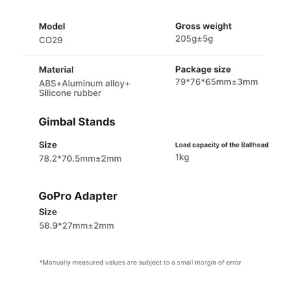 Ulanzi C029 Magnetic Tripod Ball Head Cloud Terrace for Gopro 7 8 9 10 11 12 Smartphone Action Camera Base Mount