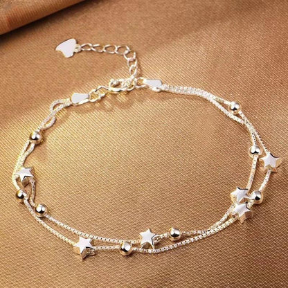 Fashion 925 Sterling Silver Woman Cuff Bracelet Open Leaf Shaped Adjustable Charm Bangle Girls Party Jewelry Christmas Gifts