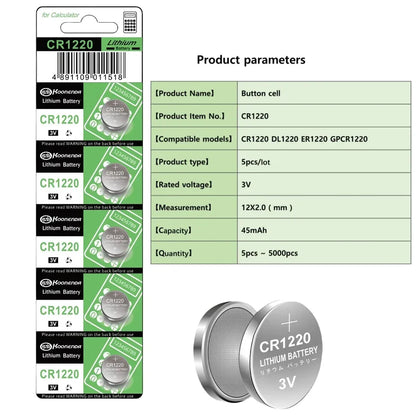 2-10pcs High-Capacity CR1220 LM1220 BR1220 KCR1220 3V Alkaline battery For Toy Watch Car Remote Control Mouse Button Coin Cell