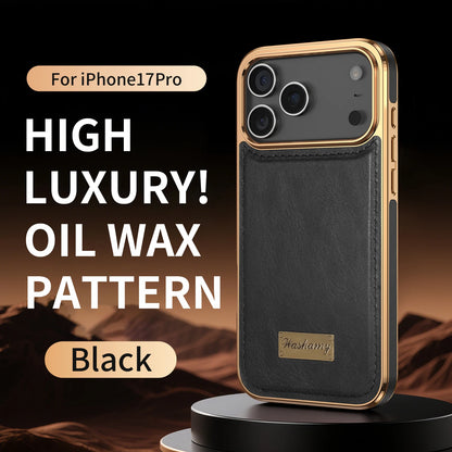 Business Retro Leather Back Case For iPhone 17 Pro Max / 17 Air For Magsafe Magnetic Magnets Shell