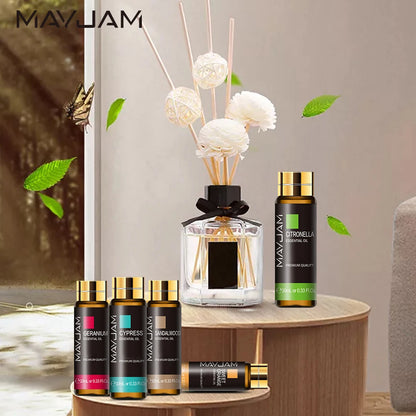 10ml Pure Plant Essential Oil For Humidifier Diffusers Mint Lavender Tea Tree Rose Vanilla Sandalwood Jasmine Pure Nature Oil