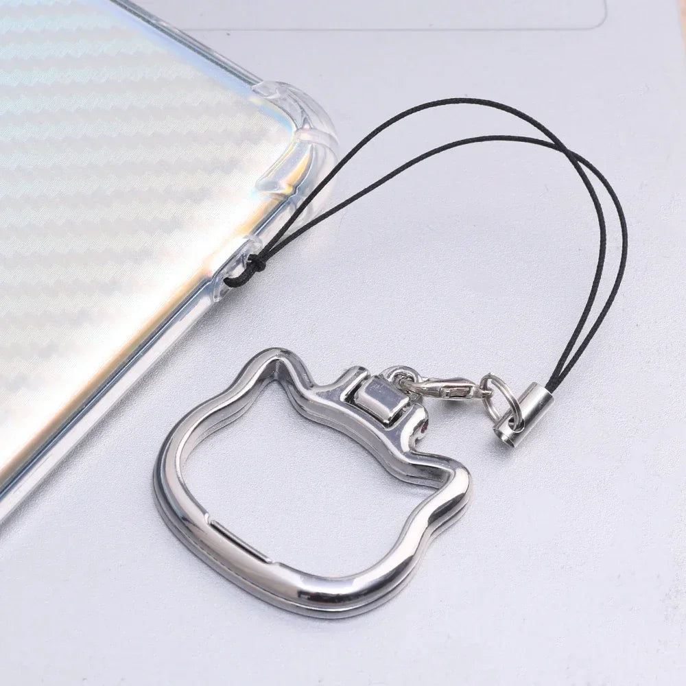 2 in 1 Mobile Phone Lanyard Wrist Pendant Cute Cat Folding Cellphone Kickstand Hoder Stands Anti-fall Handheld Rope Straps