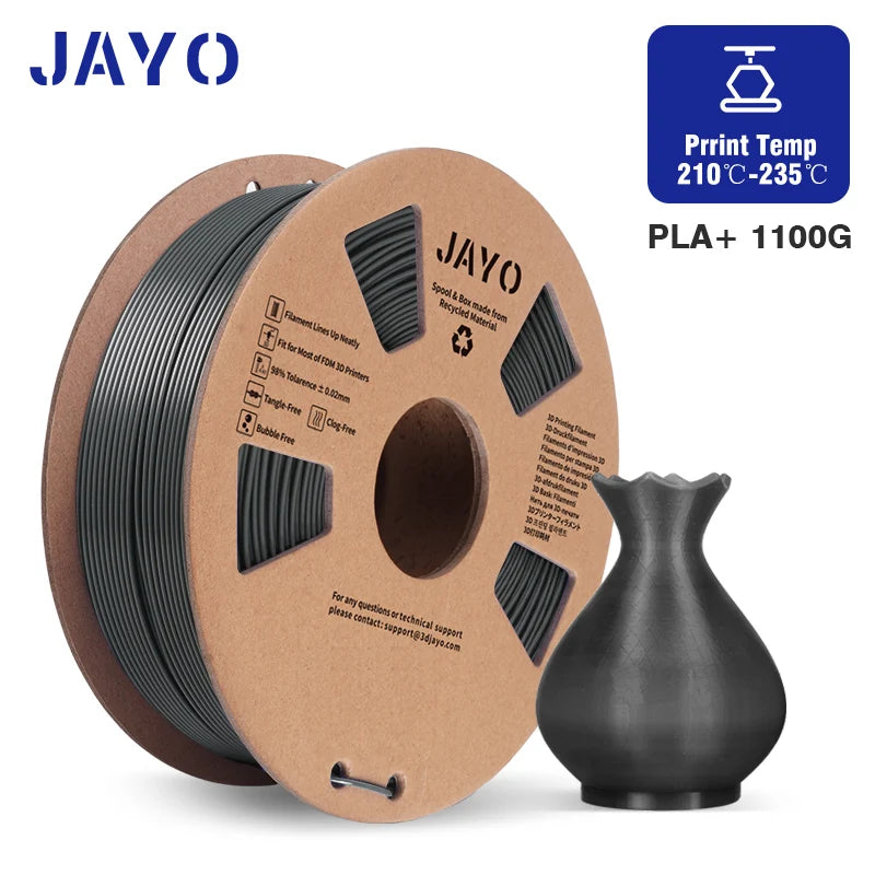 JAYO PETG/PLA+/SILKPLA/PLAMeta/PLAMatte/ABS/ PLA Filament 1.75mm 1.1/0.65KG 3D Printer Filament For FDM 100% No Bubble Mix Color