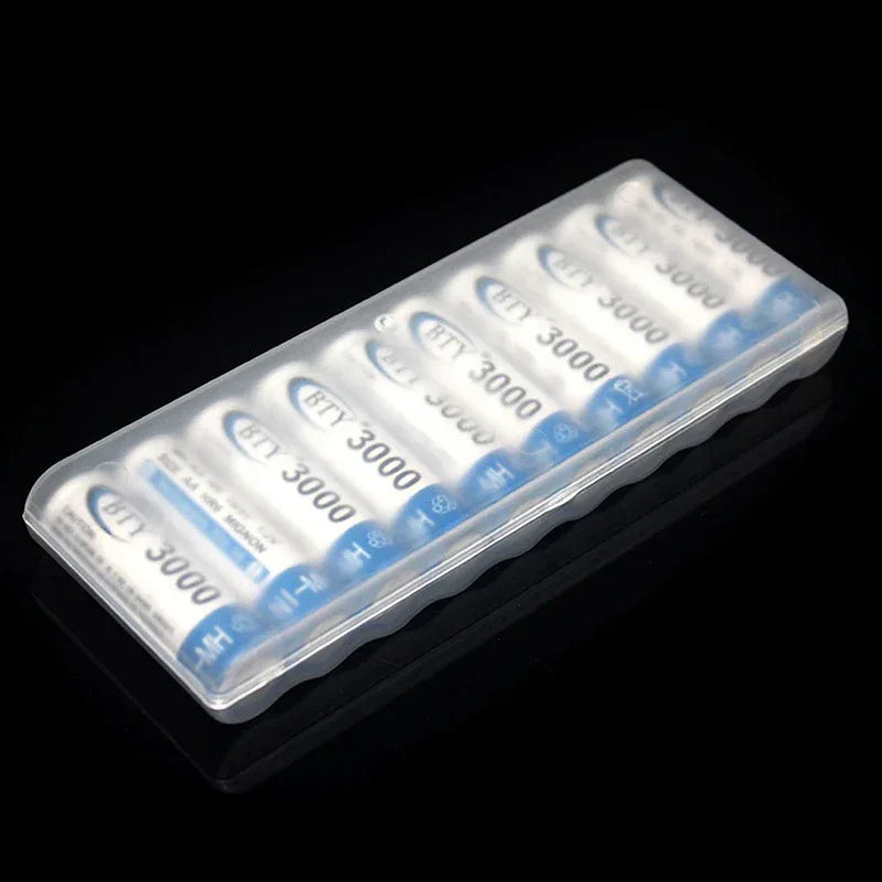 ♥10 Slots Transparent Plastic Battery Storage Box Hard Container Holder Case For AAA/AA Battery Organizer Accessories