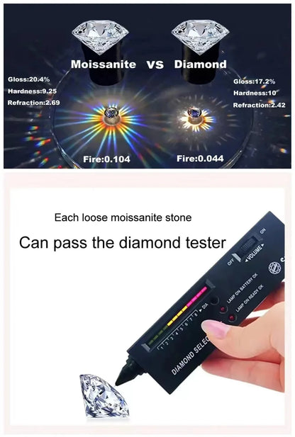 TY 0.1-2CT Moissanite Stud Earrings for Women RoseGold Sparkling Classic Wedding Lab Diamond Earring Pure 925 Silver