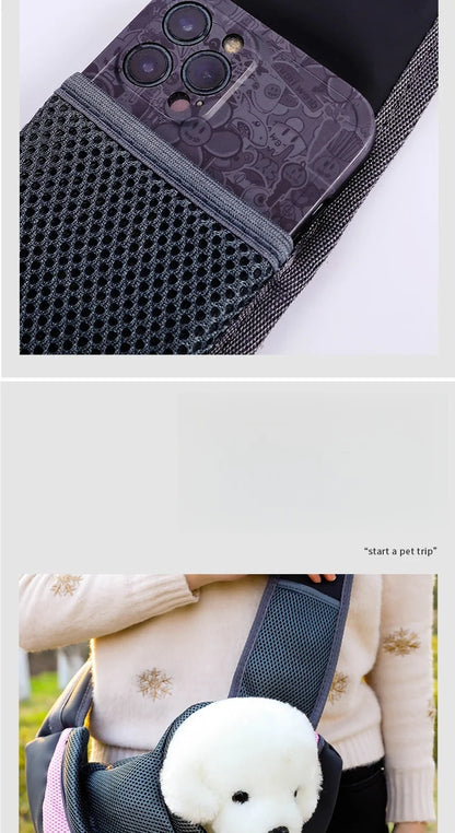 Pet backpack, portable shoulder bag for travel, hands-free outdoor crossbody bag suitable for cat and dog pet supplies