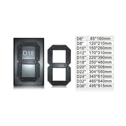 Hot Sale 8 inch Waterproof 7segment Digital Led Module For Price/Time/Temperature/Score Sign