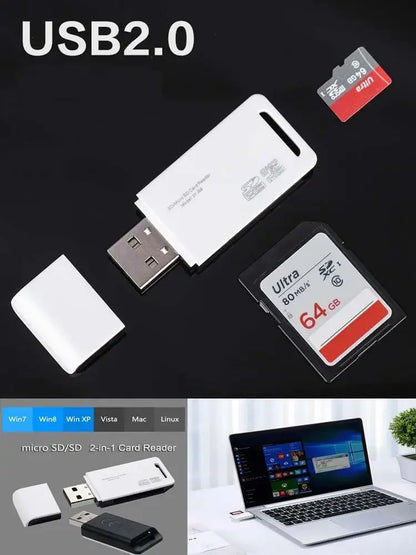 USB 2.0 TF Micro SD Card Reader High Speed Data Transfer Converter Computer Notebook Laptop USB Disk Card Writer Adapter Dongle