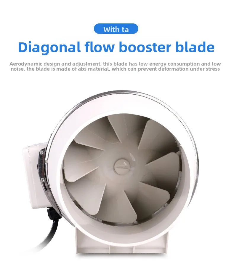 Exhaust Fans Home Silent Inline Pipe Duct Fan Bathroom Extractor Ventilation Kitchen Toilet Wall Air Clean Ventilator
