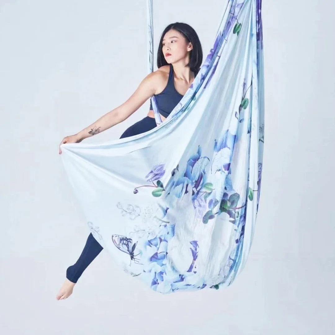 2024 New Aerial Yoga hammock Fabric Flying Pilates Yoga Swing Silk Aerial Anti-Gravity Traction Device Fitness Yoga Home Gym