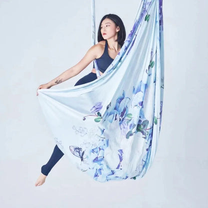 2024 New Aerial Yoga hammock Fabric Flying Pilates Yoga Swing Silk Aerial Anti-Gravity Traction Device Fitness Yoga Home Gym