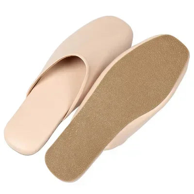 Sheepskin Genuine Leather Slippers Women Non-Slip Waterproof Slides Unsex Indoor Outdoor Home Shoes