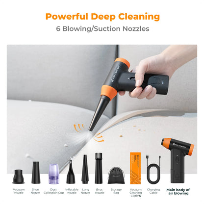 K&F CONCEPT Electric Air Duster Cordless Compressed Air Blower Suction for Computer,PC,Laptop Keyboard,Car,Camera Dust Cleaner