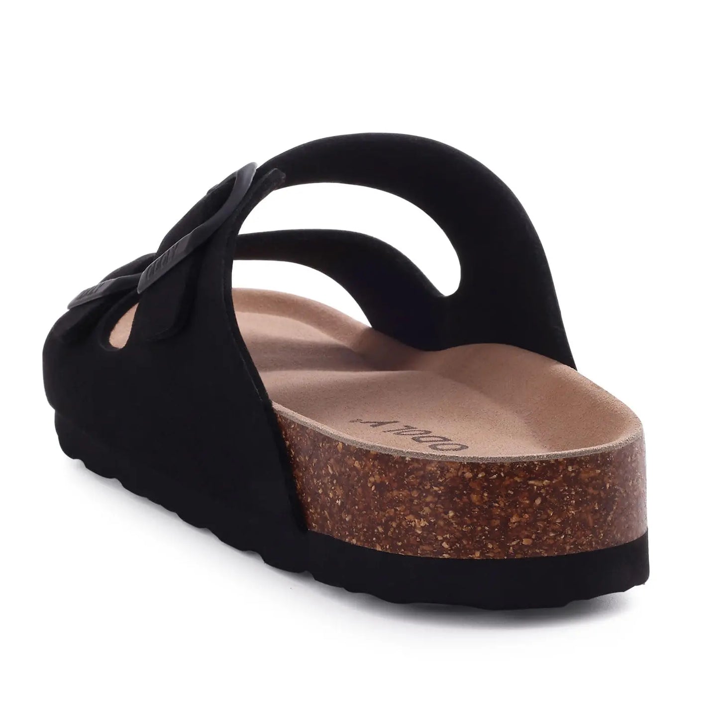 Crestar Women's Cork Footbed Slide Sandal Adjustable Buckle Summer Outdoor Suede Sandals with Arch Support Non-slip Beach Shoes