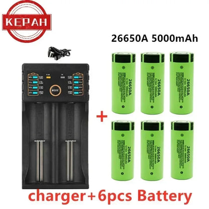 *-high-quality 26650 battery 5000mAh 3.7V 50A lithium-ion rechargeable battery, suitable for LED flashlights+chargers and DIY*.;