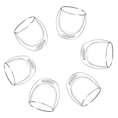 1-6PCS 80-650ml Double Wall Glass Clear Handmade Heat Resistant Tea Cups Healthy Drink Coffee Milk Mug Insulated Shot Glass Gift