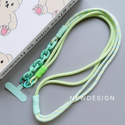 New Fashion Trend Diagonal Long Rope Mobile Phone Universal Lanyard Shoulder Strap Lanyard Neck Multi-Functional Anti-Loss Rope
