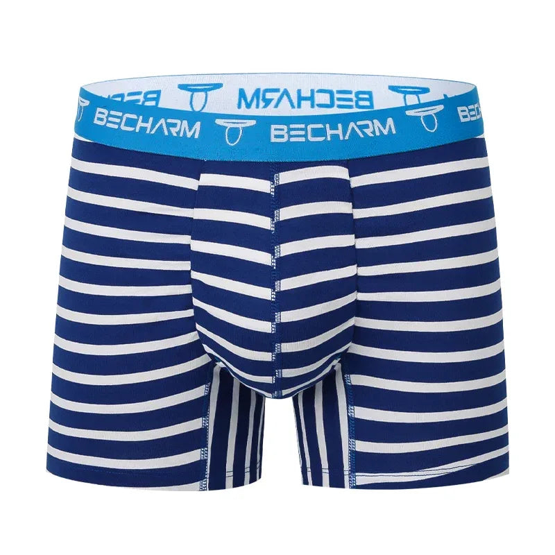 Men's Panties Boxers Shorts Printing Stripe Large Size U-shaped Set of Men Underpants Male Briefs Sexy Clothing Short Loose Long