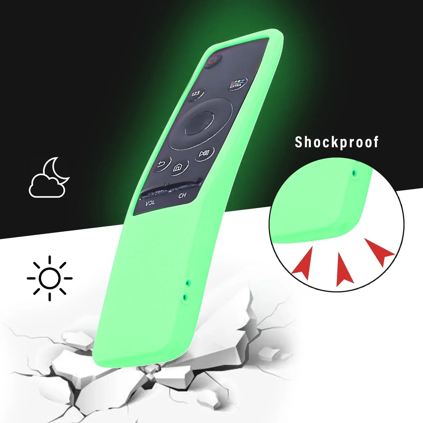Remote Control Sleeve 1 Piece Luminous Silicone Case For Samsung Smart TV BN59-01312A 01312H BN59 01241A 01242A Remote Control