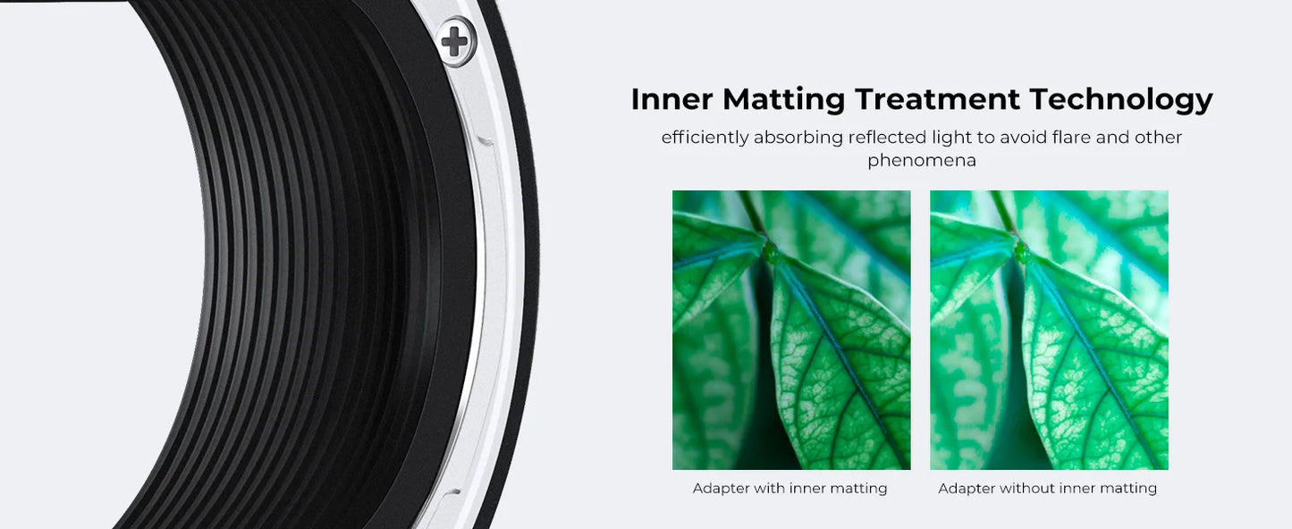 K&F CONCEPT EF to EOS R Adapter Auto Focus Lens Mount Adapter for Canon EF EF-S Lens to Canon EOS R/RF R3 R6 R50 Mount Cameras