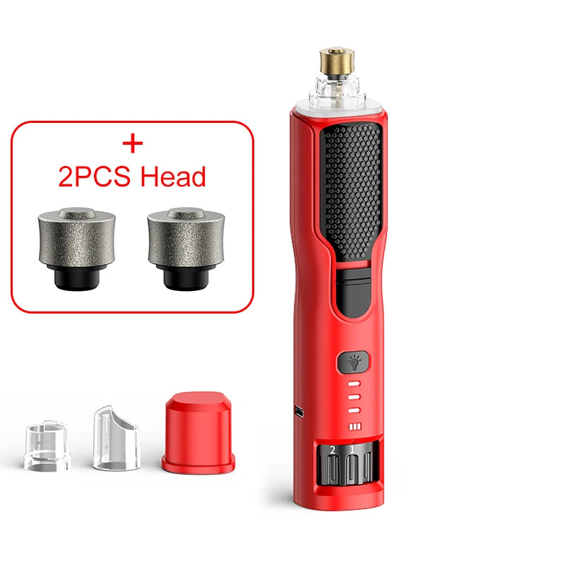 ROJECO Pet Electric Nail Grinder Rechargeable Dog Paw Grooming Nail Clipper LED Light 7 Speeds Adjustable Cat Claw Nail Grinder