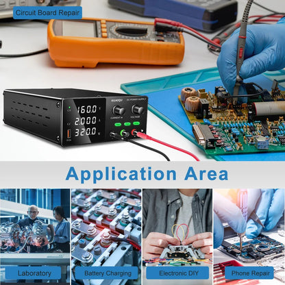 KUAIQU High Precision 30V10A Adjustable DC Stabilized Power Supply, Laboratory Specific Digital Display Power Supply, Aging Test