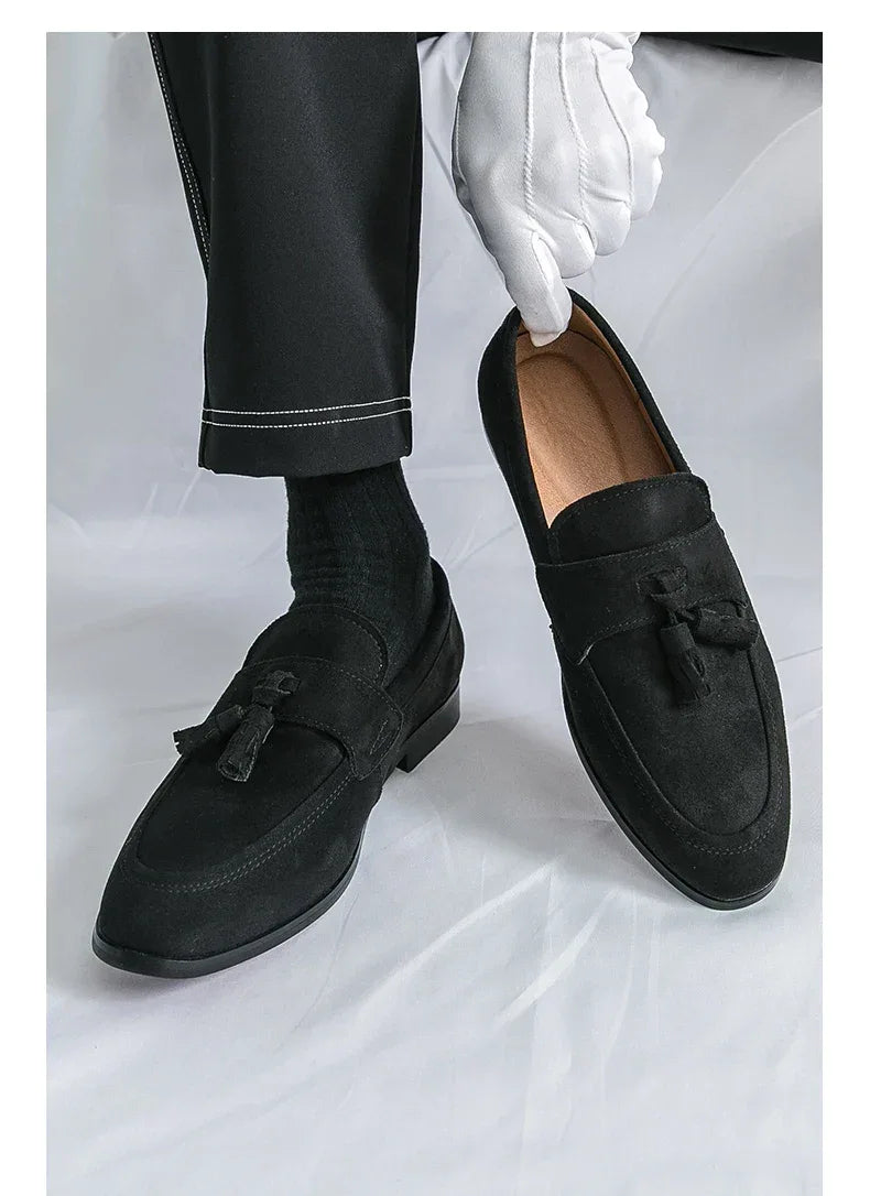 Fashion Casual Business Shoes Men High Quality Office Social Leather Shoes Men Slip On Loafers Man Tassel Men's Dress Shoes