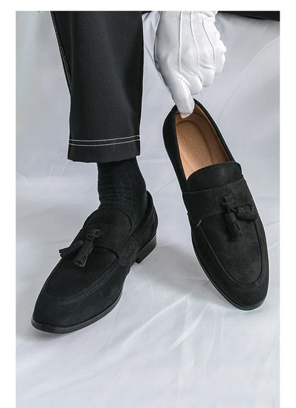 Fashion Casual Business Shoes Men High Quality Office Social Leather Shoes Men Slip On Loafers Man Tassel Men's Dress Shoes