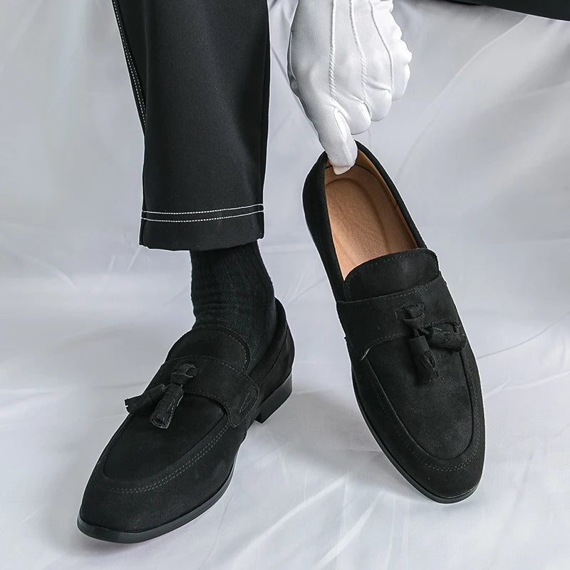 Fashion Casual Business Shoes Men High Quality Office Social Leather Shoes Men Slip On Loafers Man Tassel Men's Dress Shoes