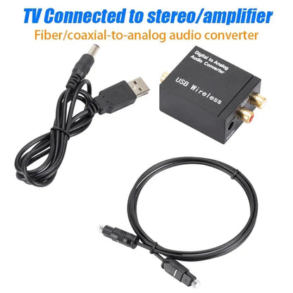 Bluetooth Digital to Analog Audio Converter Adapter For TV Amplifier Decoder Optical Fiber Coaxial Signal to Analog DAC Spdif