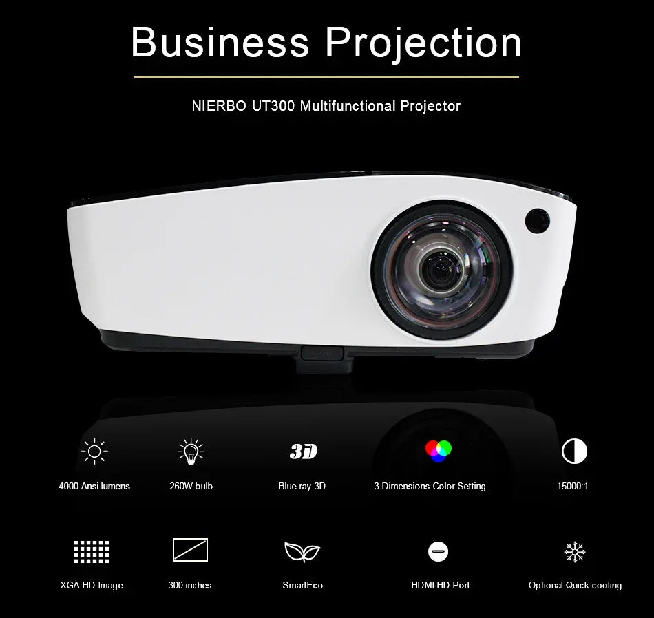 Full High Definition HD 1080P 3LCD 3LED Projector Portable Mini Short Throw 3D Projector
