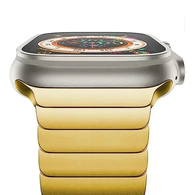 Titanium color band For Apple Watch Band Ultra 2 49mm 9 8 7 5 4 se 6 for iwatch 45mm 41 42 44mm 38 40mm stainless steel bracelet