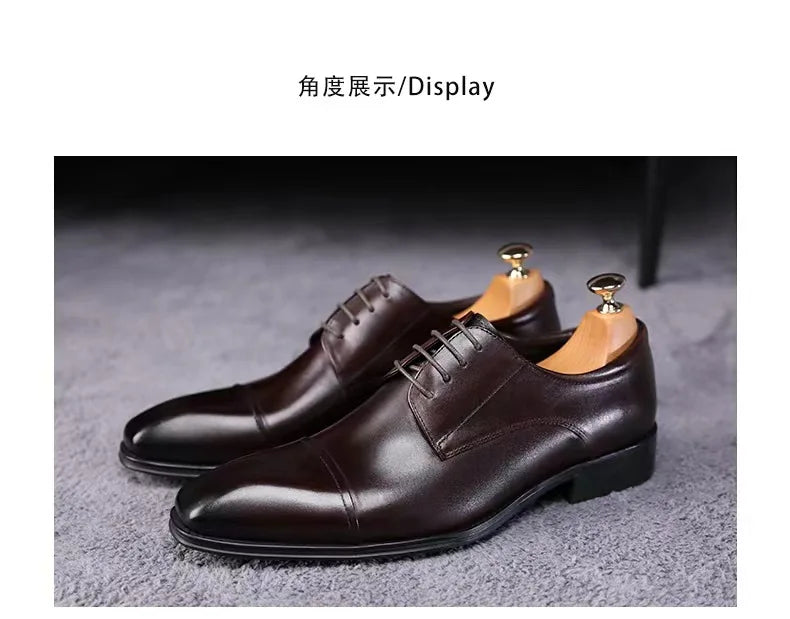Business Formal Black Leather Shoes Mens Fashion Casual Dress Shoes Classic Italian Formal Oxford Shoes For Men Zapatos Hombre