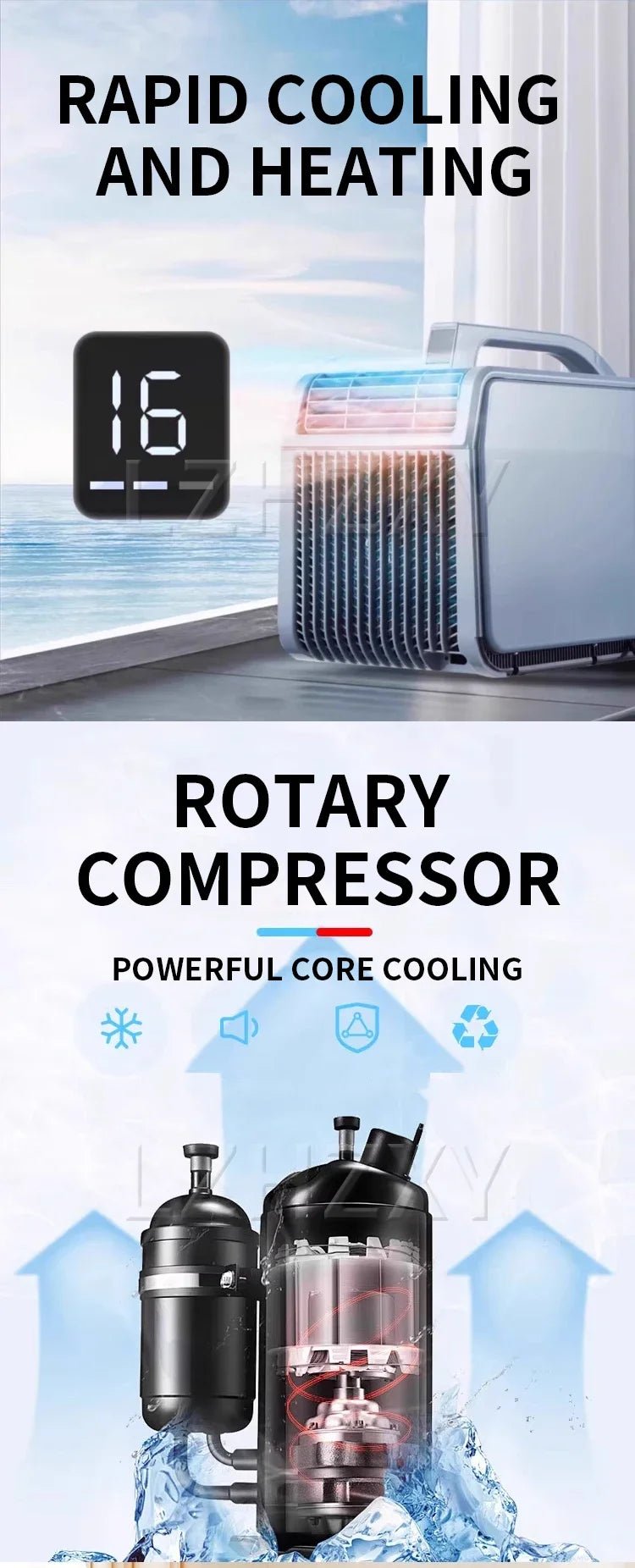 Outdoor mobile air conditioner portable 110V24V/12V universal parking room camping compressor refrigeration