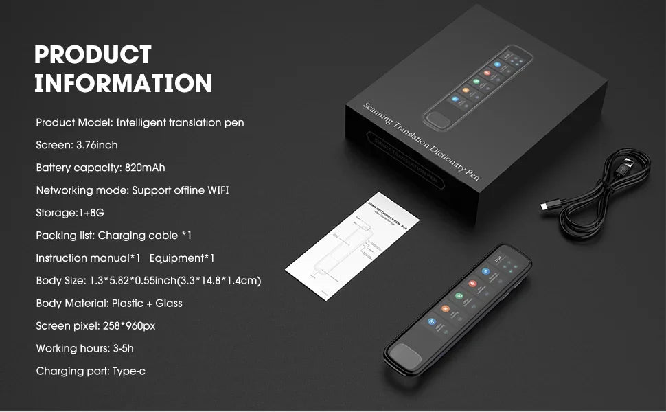 X10 Point Reading Translation Pen 3.76 Inches 142 Language Electronic Voice Scanning Pen Mutual Translation Dictionary Pen