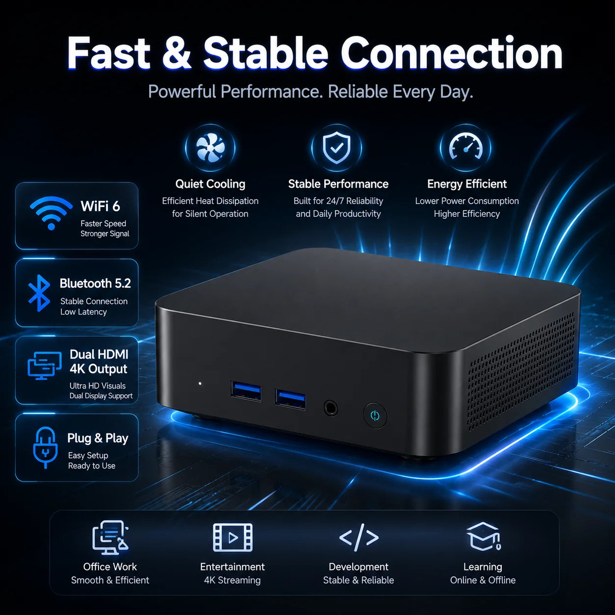 MINI Gaming PC Windows 11 Intel Core I9 10980hk 16GB 32GB RAM 1TB SSD WIFI 6 BT5.2 4K HD Mini Gaming Office Study PC