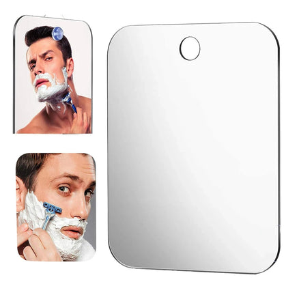 Acrylic Anti Fog Mirror With Wall Suction Shower Mirror For Man Shaving Women Makeup Portable Travel Bathroom Accessories