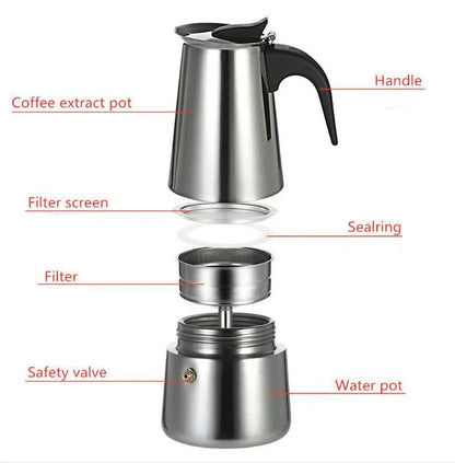 Electric Coffee Pot 1PC Coffee Maker Quick Convenient Electric Oven Coffee Maker Home Office Stainless Steel
