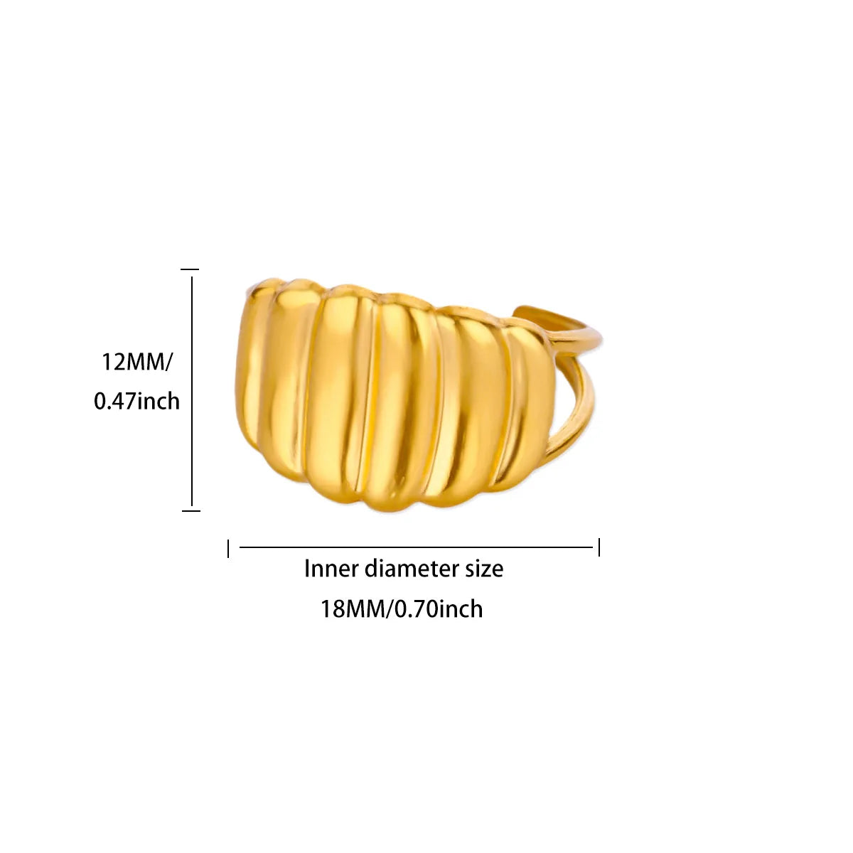 Gold Color Stainless Steel Delicate Flower Rings for Women Fashionable Elegant Versatile Wide Finger Ring Daily wear Jewelry