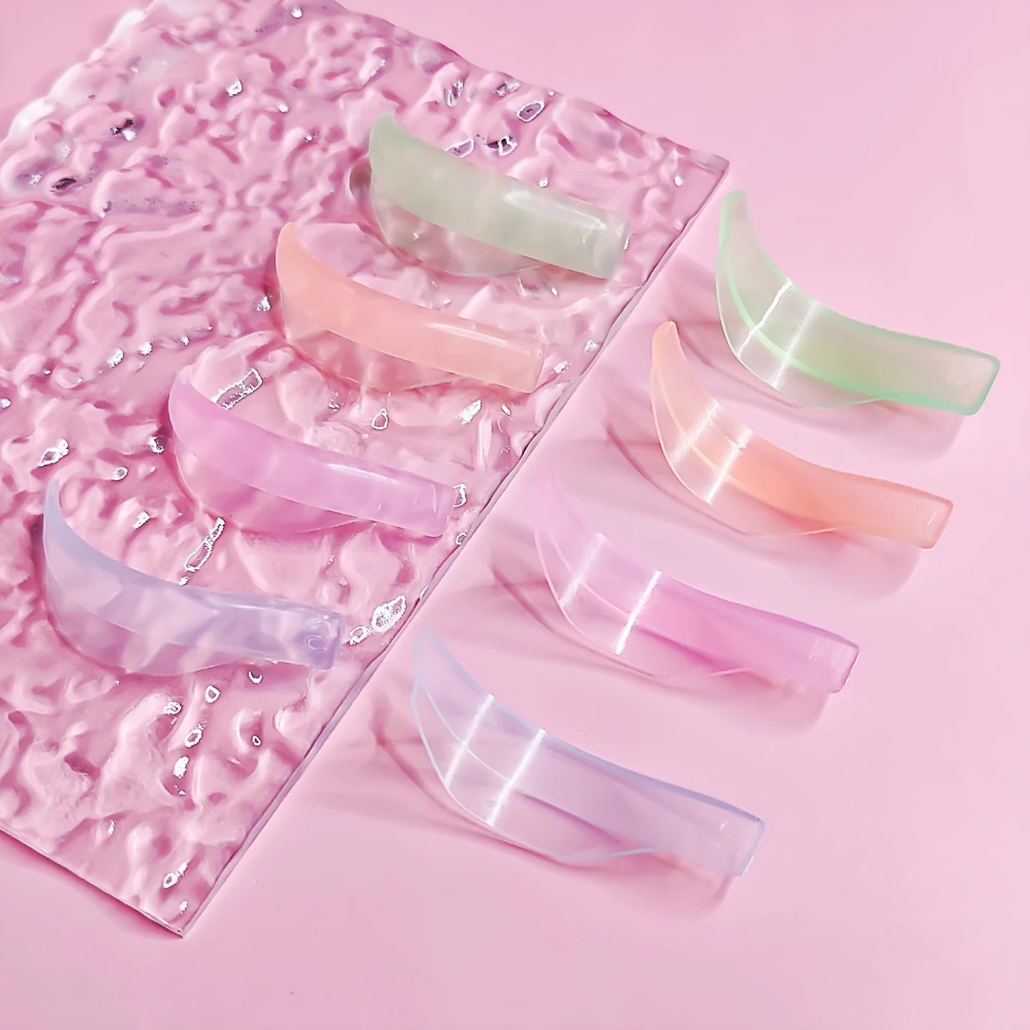 Lomansa 4 Pairs L Curl Silicone Eyelash Perm Rod Shield Sticky Lash Lift Pad Lifting 3D Eyelash Curler Accessories Makeup Tool