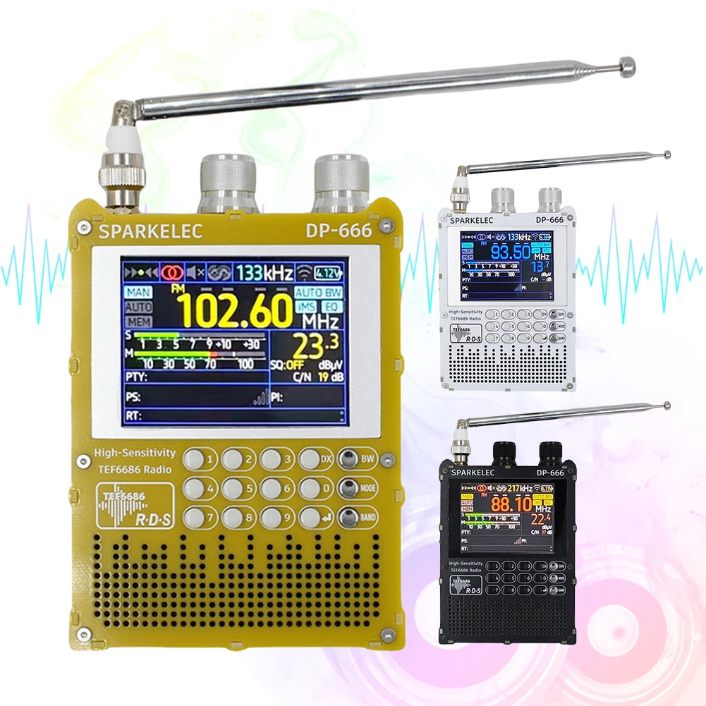 DP-666 TEF6686 Radio High Sensitivity Full Band FM AM Short Wave Radio with LCD Display High Sensitivity DSP Receiver Radio
